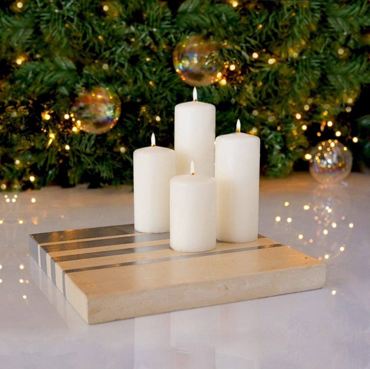 Immagini Di Centrotavola Di Natale.Centrotavola Di Natale In Pietra Leccese Porta Candele