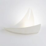 Applique lampada Vela, da parete in vetro e pietra leccese